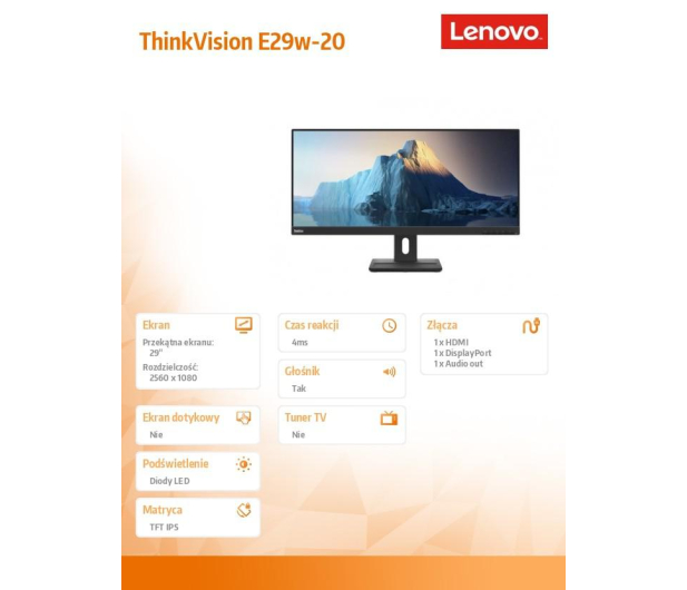 Lenovo ThinkVision E29w-20 - 1046861 - zdjęcie 11